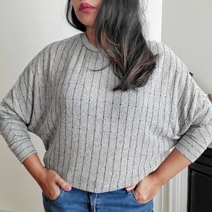 DYNAMITE Knit Top Batwing Stripes Size M